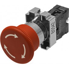 BS542 - 40mm red latching mushroom head switch. (1pc)